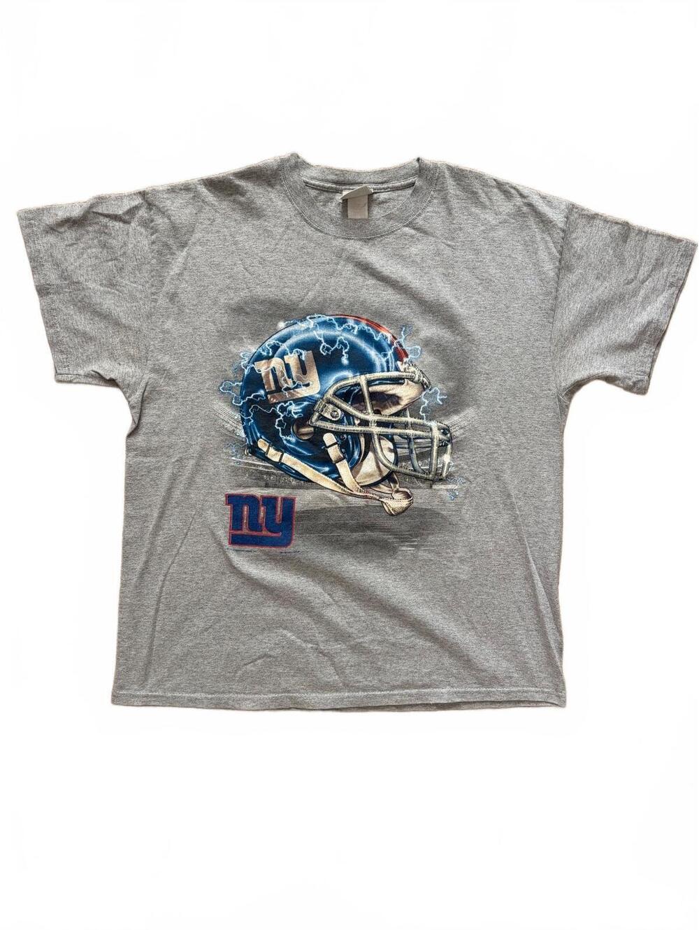 Vintage 2001 New York Giants NFL T-Shirt Mens XL Gray Helmet Graphic Lee Sport